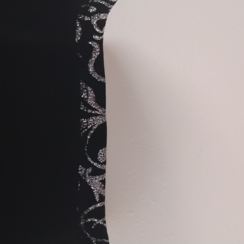 Vintage J.B.S. LTD. Women's Black & Silver Metallic Sparkle Abstract Print Top - Picture 8 of 13